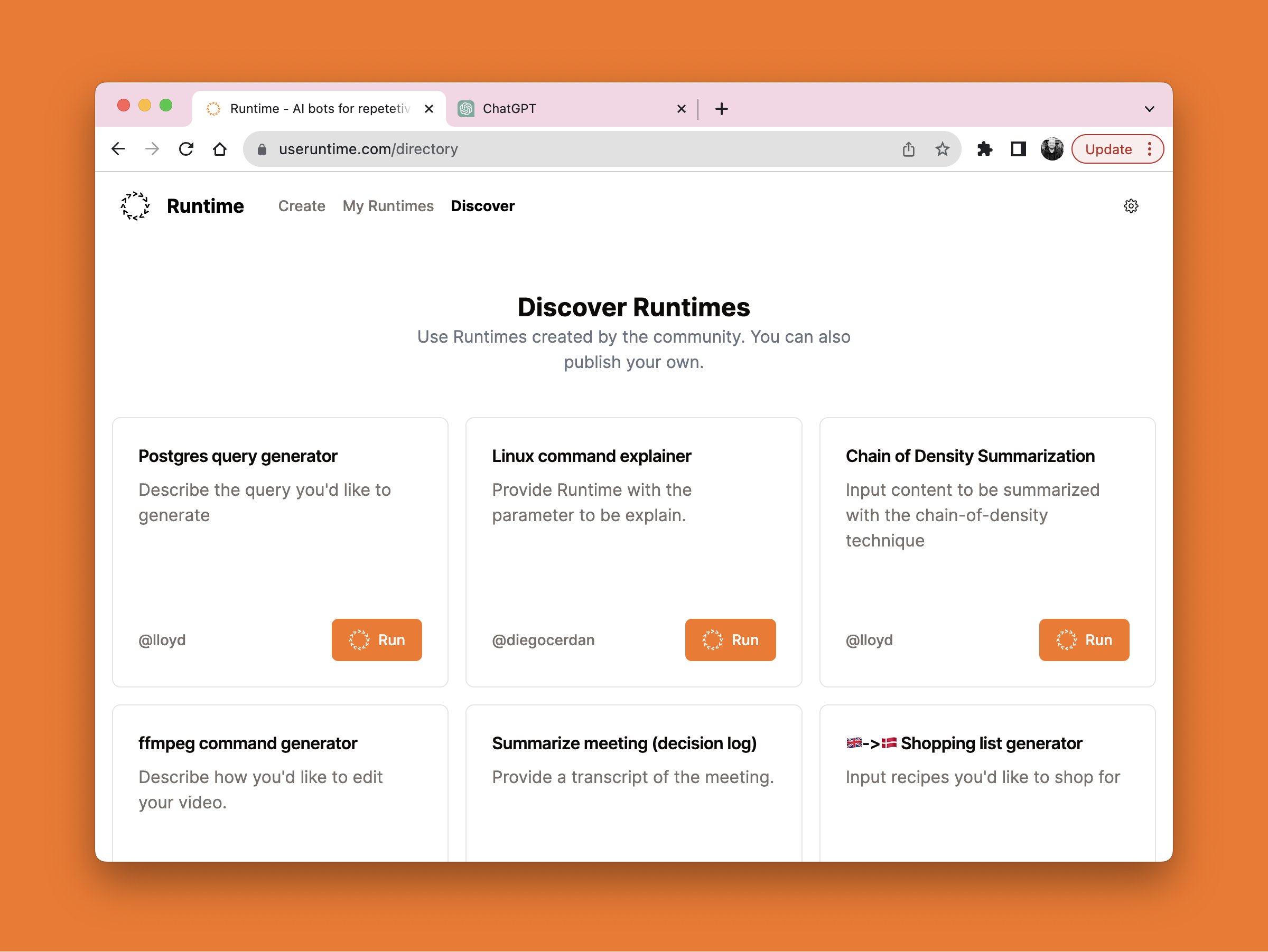 Runtime - Discover Runtimes