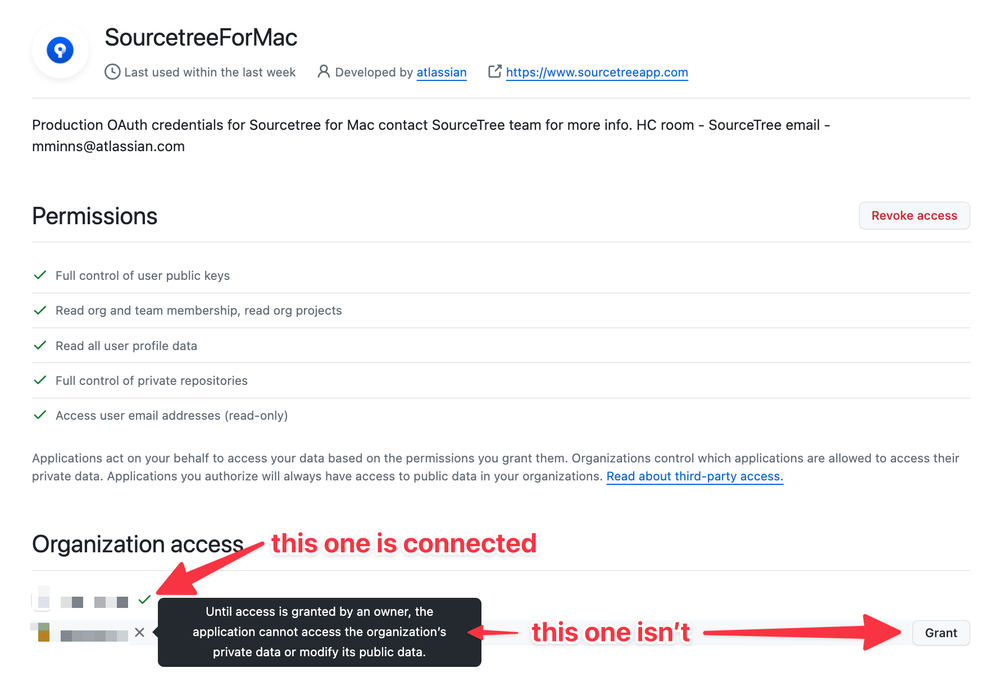 OAuth credentials management for SourceTree